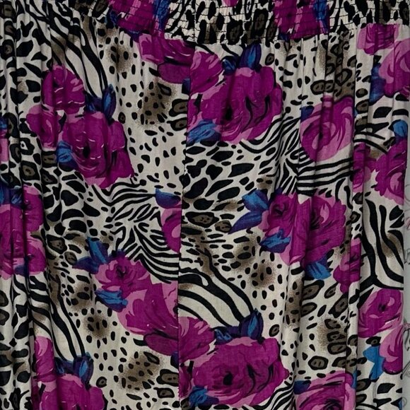 Pants cheetah print zebra floral purple black blue white stretchy jogger hippie - Picture 5 of 6